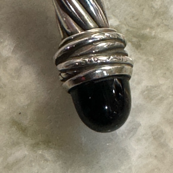 David Yurman Cable Bracelet 7mm Size small Onyx and Diamond - Picture 15 of 16